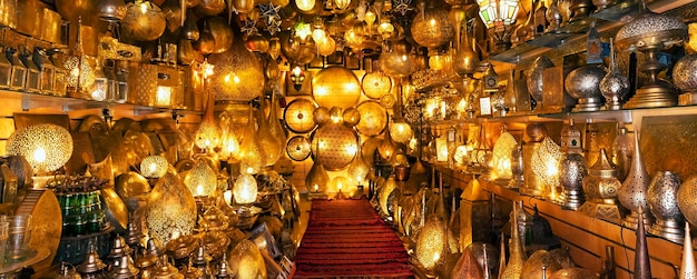 Lighting shop in the souk of marrakech