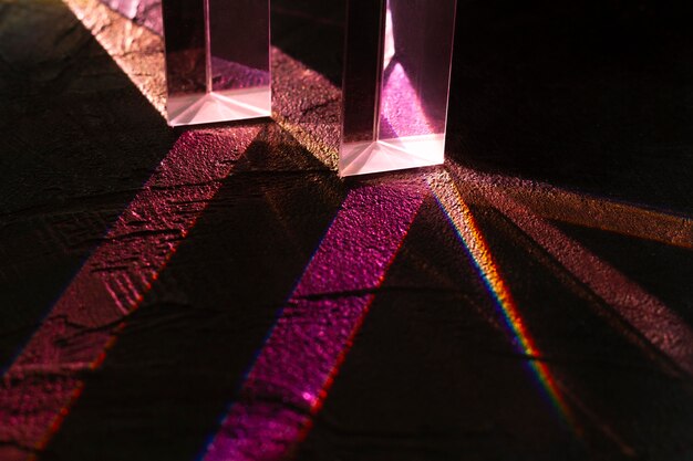 Lights prisms effect close up