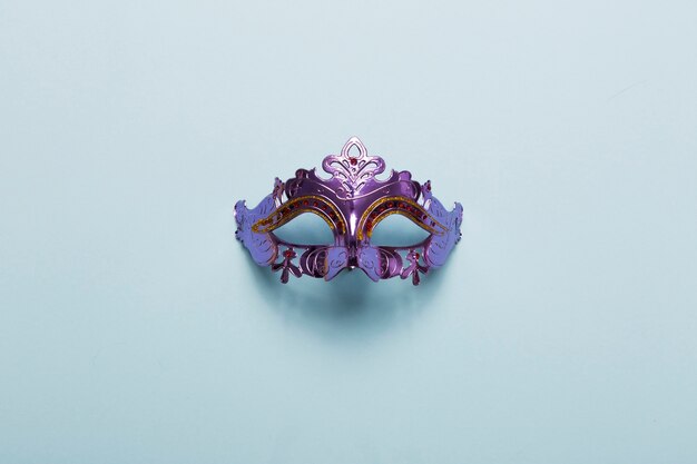 Lilac mask on blue