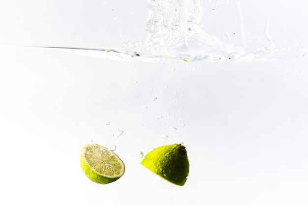 Lime drowning in water
