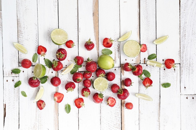 Limes, berries and leaves