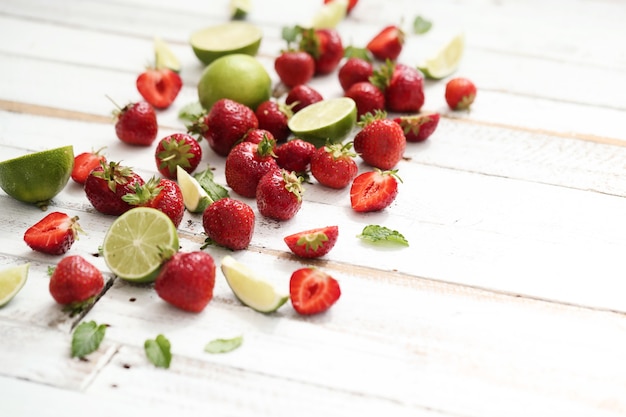 Limes, berries and leaves