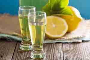 Free photo limoncello in small shots