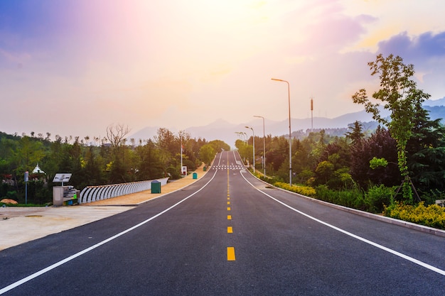 line drive asphalt countryside cloud