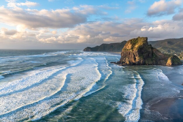 Lion Rock and Piha beach