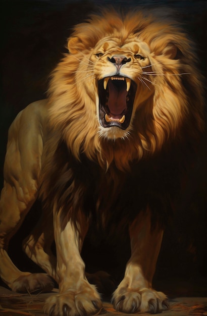 Lions digital art style
