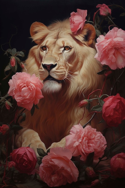Бесплатное фото Стиль цифрового искусства львов