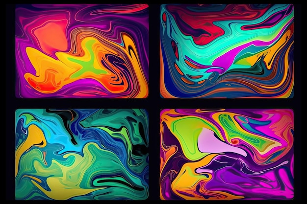 Free photo liquid abstract colorful texture background ai generative