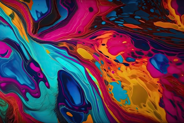 Liquid abstract colorful texture background Ai generative