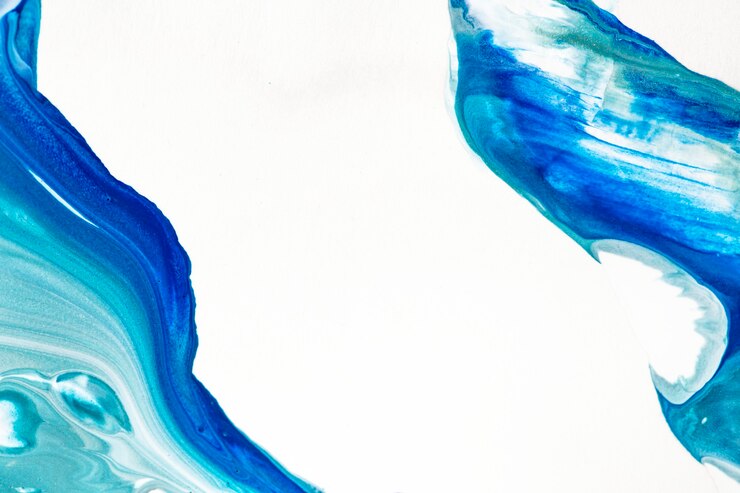 Free Photo liquid marble border blue abstract experimental art