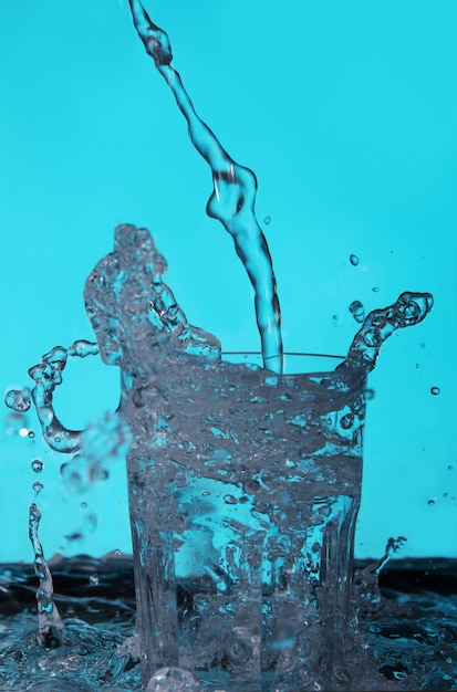 Liquid pouring into the glass