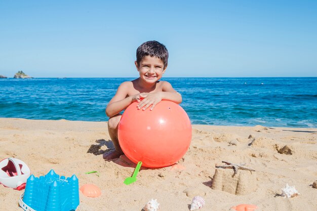 Little boy enjoying summer