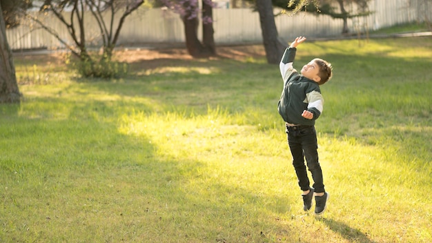 Little boy jumping