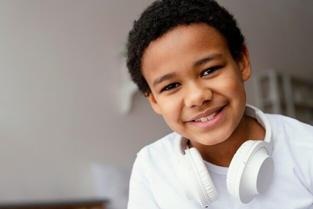 Little boy with headphones