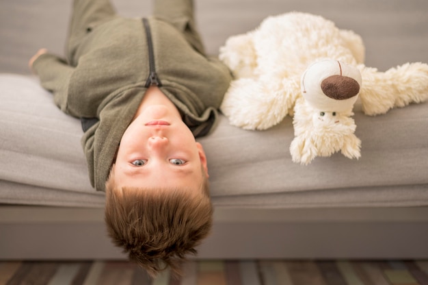 Little boy with tedy bear