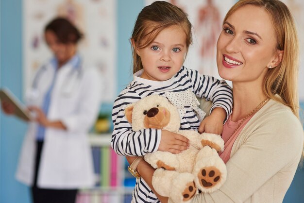 Little brave patient with her toy