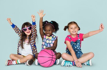 Free Photo | Little children sports basketball active