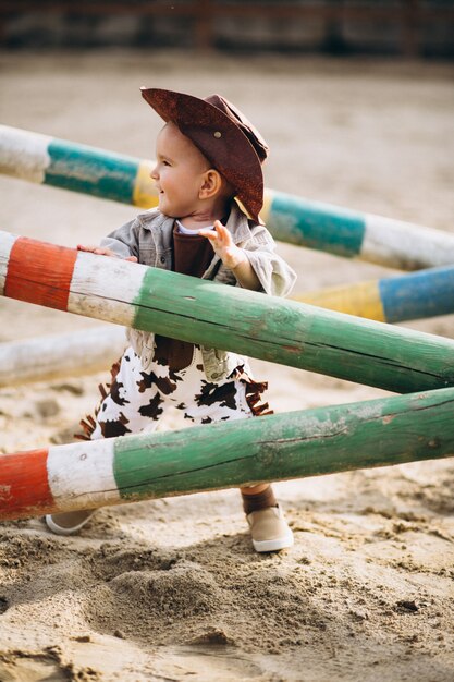 Little cowboy at ranch