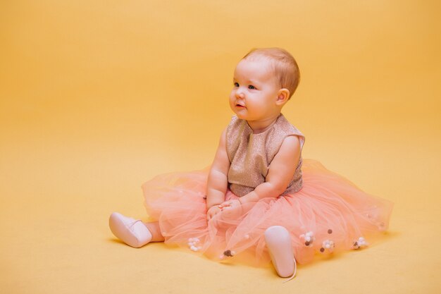 Little cute toddler in dress