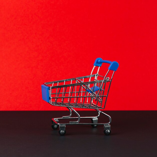 little empty shopping trolley