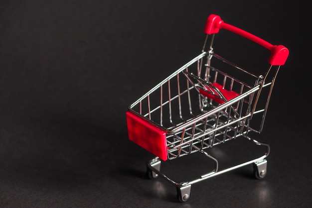 Little empty supermarket cart