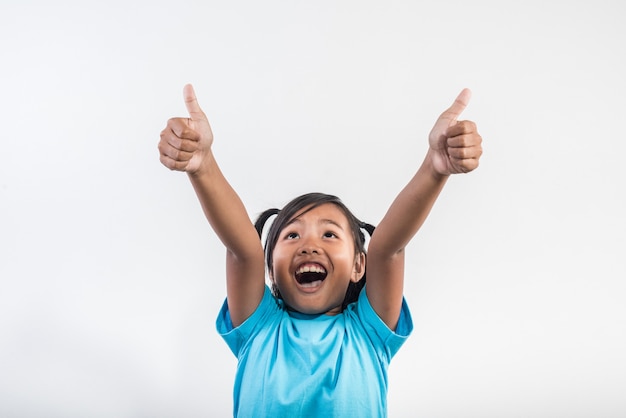 little girl acting success in studio shot