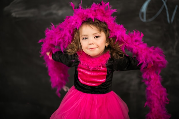 Little girl in cat costume