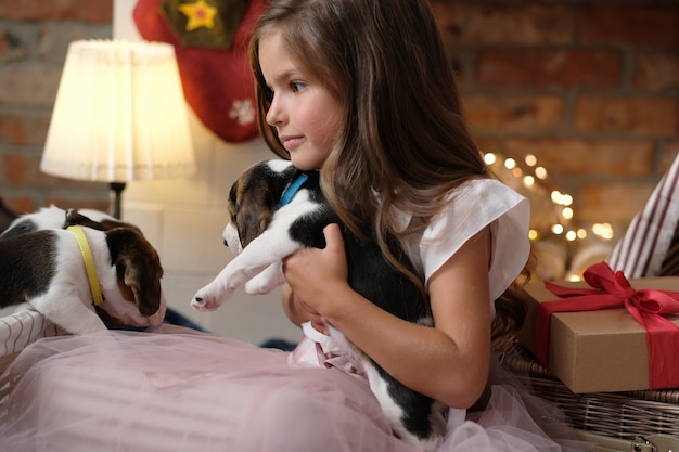 Little girl in a dress