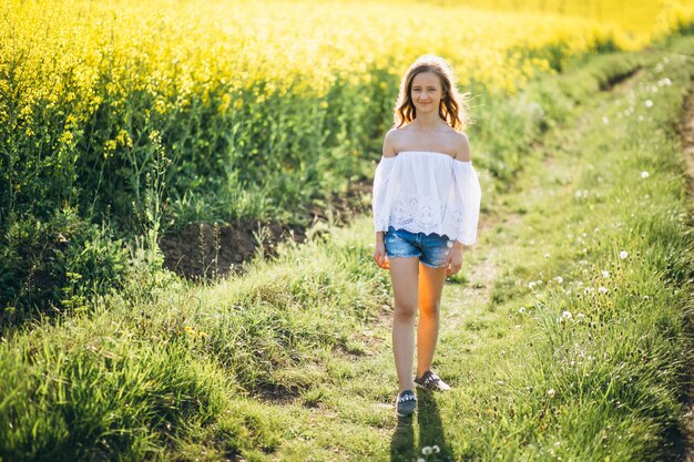 Little girl in field