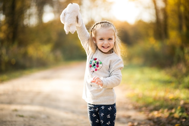 Little girl in forest