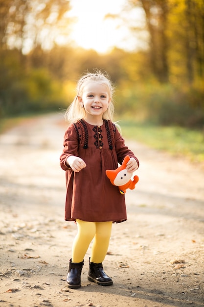 Little girl in forest