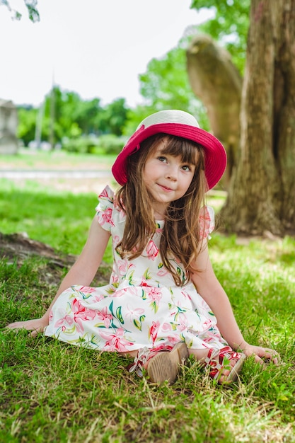 Little girl looking at the sky