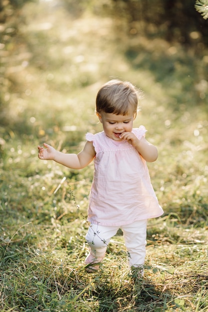 Little girl playing in park