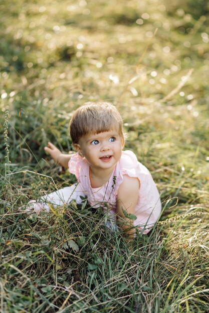 Little girl playing in park