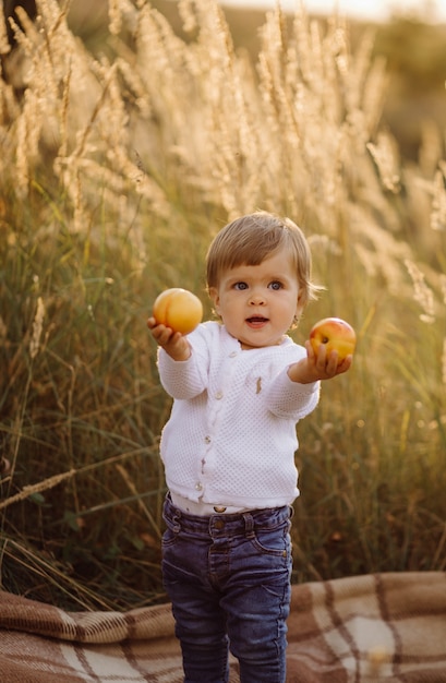 Little girl playing in park