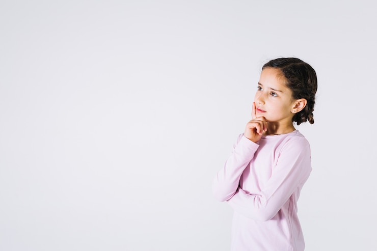 Free Photo little girl pondering