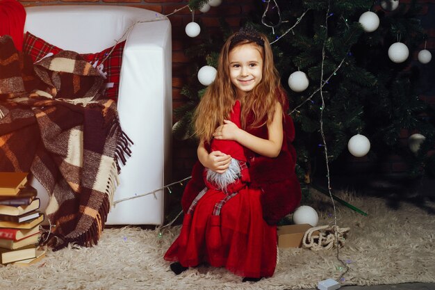 Little girl in a studio