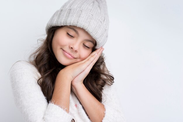 Little girl wearing seasonal clothes