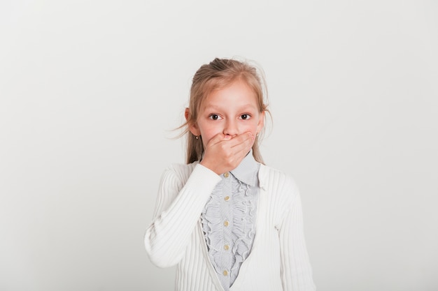 Little girl with surprised expression