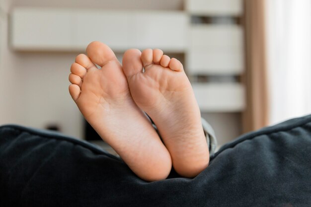 Little kid's feet close-up