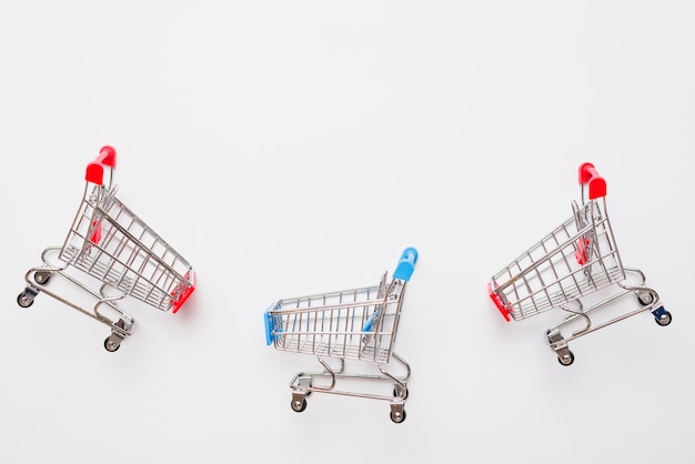 Free photo little toy supermarket carts