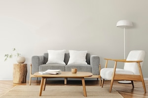 Living room in scandinavian interior design