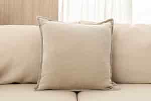 Free photo living room sofa cushion, minimal interior design