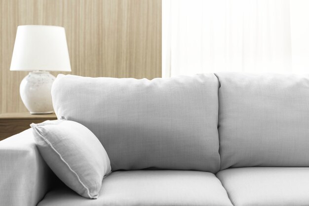 Living room sofa cushion, minimal interior design