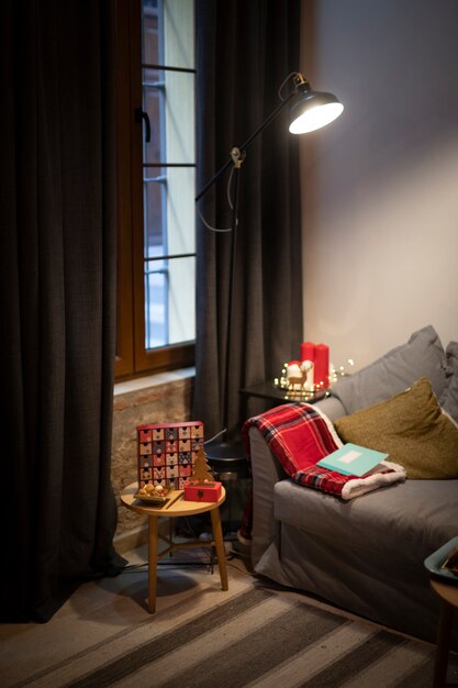 Living room with christmas elements