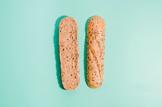 Loaf of bread with color background