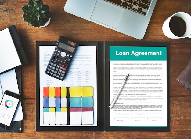 Loan agreement budget capital credit borrow concept