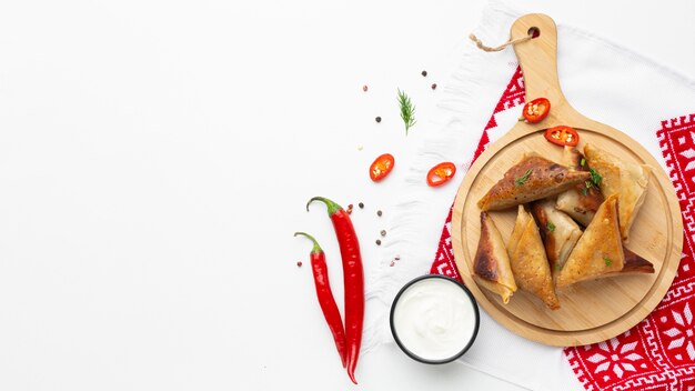 Local foods arrangement above view