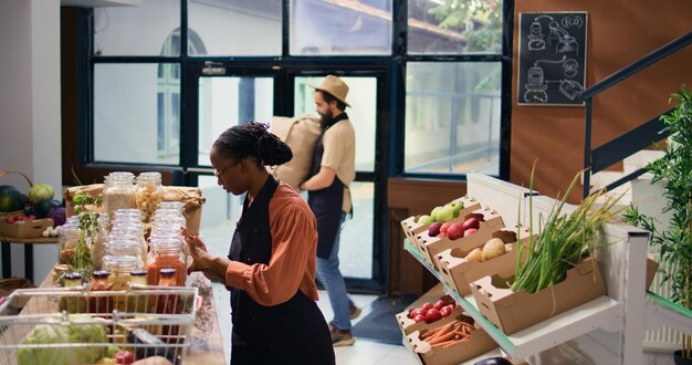 Local grocery store vendor arranges food