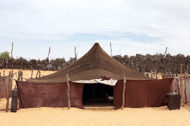 Local tent in African desert